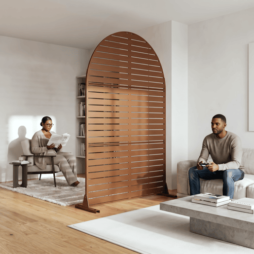 Divisória Nodepp forma de arco redondo aço 180 x 120 cm Castanho casa.pro Divisória Nodepp forma de arco redondo aço 180 x 120 cm Castanho casa.pro