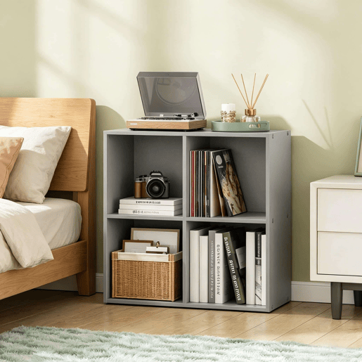 Estante modular - Design compacto com compartimentos abertos, organizador multifuncional e estante de pé - Cinzento