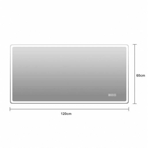 Espelho de casa de banho LED 60×120 cm - Sem moldura, iluminado, controlo tátil regulável, 3 temperaturas de cor, antiembaciamento, vidro HD sem cobre - Prateado Espelho de casa de banho LED 60×120 cm - Sem moldura, iluminado, controlo tátil regulável, 3 temperaturas de cor, antiembaciamento, vidro HD sem cobre - Prateado