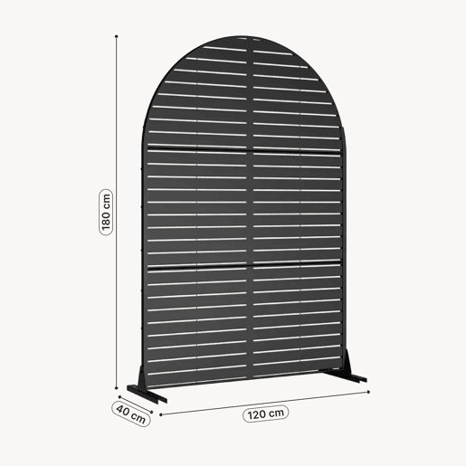 Divisória Nodepp forma de arco redondo aço 180 x 120 cm Preto casa.pro Divisória Nodepp forma de arco redondo aço 180 x 120 cm Preto casa.pro