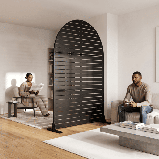 Divisória Nodepp forma de arco redondo aço 180 x 120 cm Preto casa.pro Divisória Nodepp forma de arco redondo aço 180 x 120 cm Preto casa.pro