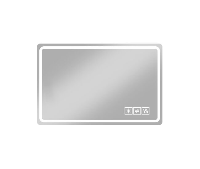Espejo de baño led sin marco 60×100 cm - anti-vaho, regulable, vidrio templado irrompible - plata