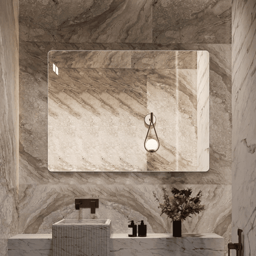 Espelho de parede sem moldura 100×75 cm - alta definição, antirreflexo, película inquebrável - prateado Espelho de parede sem moldura 100×75 cm - alta definição, antirreflexo, película inquebrável - prateado