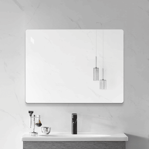 Espelho de parede sem moldura 100×75 cm - alta definição, antirreflexo, película inquebrável - prateado Espelho de parede sem moldura 100×75 cm - alta definição, antirreflexo, película inquebrável - prateado