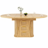 Mesa de jantar extensível 118-158 cm - com arrumação e gavetas em rattan, MDF com efeito de madeira - madeira natural