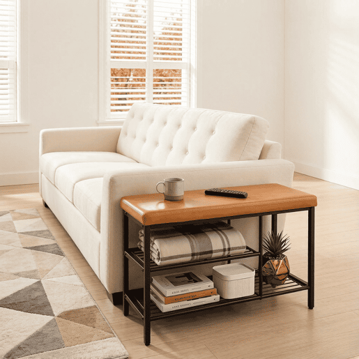 Bancada de arrumação de 80 cm - Sapateira com assento, compacta e multifuncional - Preto e castanho Bancada de arrumação de 80 cm - Sapateira com assento, compacta e multifuncional - Preto e castanho
