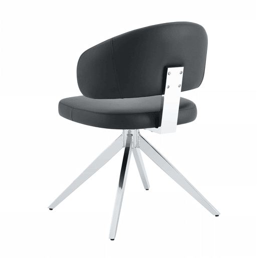 Cadeira de jantar 54,5 x 50,5 x 77 cm - giratória a 360°, estofada, estrutura metálica, estilo moderno - Preto Cadeira de jantar 54,5 x 50,5 x 77 cm - giratória a 360°, estofada, estrutura metálica, estilo moderno - Preto