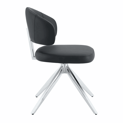 Cadeira de jantar 54,5 x 50,5 x 77 cm - giratória a 360°, estofada, estrutura metálica, estilo moderno - Preto Cadeira de jantar 54,5 x 50,5 x 77 cm - giratória a 360°, estofada, estrutura metálica, estilo moderno - Preto