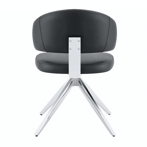 Cadeira de jantar 54,5 x 50,5 x 77 cm - giratória a 360°, estofada, estrutura metálica, estilo moderno - Preto Cadeira de jantar 54,5 x 50,5 x 77 cm - giratória a 360°, estofada, estrutura metálica, estilo moderno - Preto