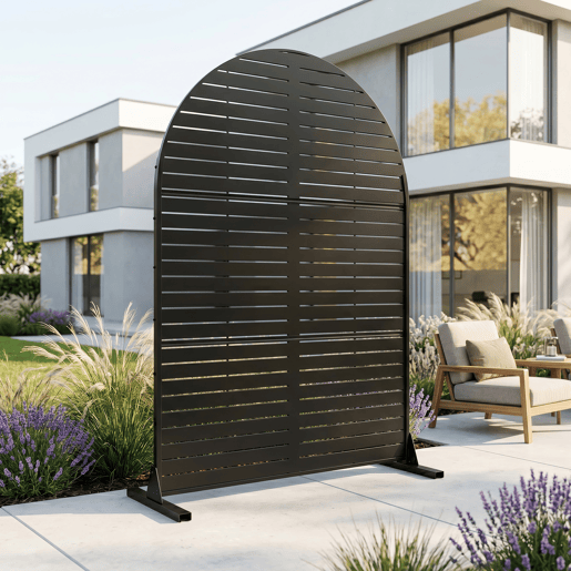 Divisória Nodepp forma de arco redondo aço 180 x 90 cm Preto casa.pro Divisória Nodepp forma de arco redondo aço 180 x 90 cm Preto casa.pro