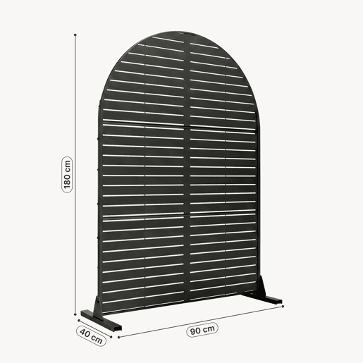 Divisória Nodepp forma de arco redondo aço 180 x 90 cm Preto casa.pro Divisória Nodepp forma de arco redondo aço 180 x 90 cm Preto casa.pro