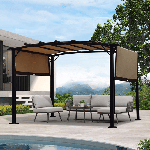 Cobertura de substituição para pérgula de 12 x 9 pés - impermeável, com proteção solar resistente aos raios UV para terraços e varandas - Bege