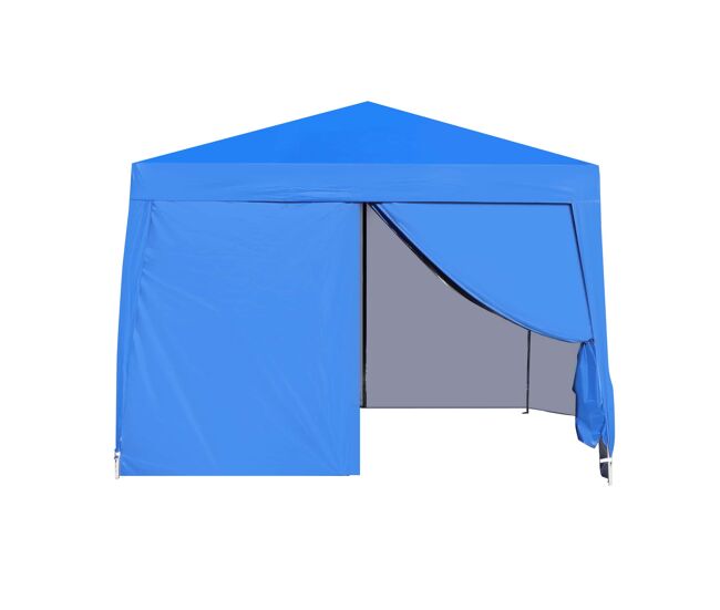 Pabellón plegable 3 x 3 m - impermeable, resistente, con 4 paredes laterales, protección uv 50+ y estructura de acero - azul