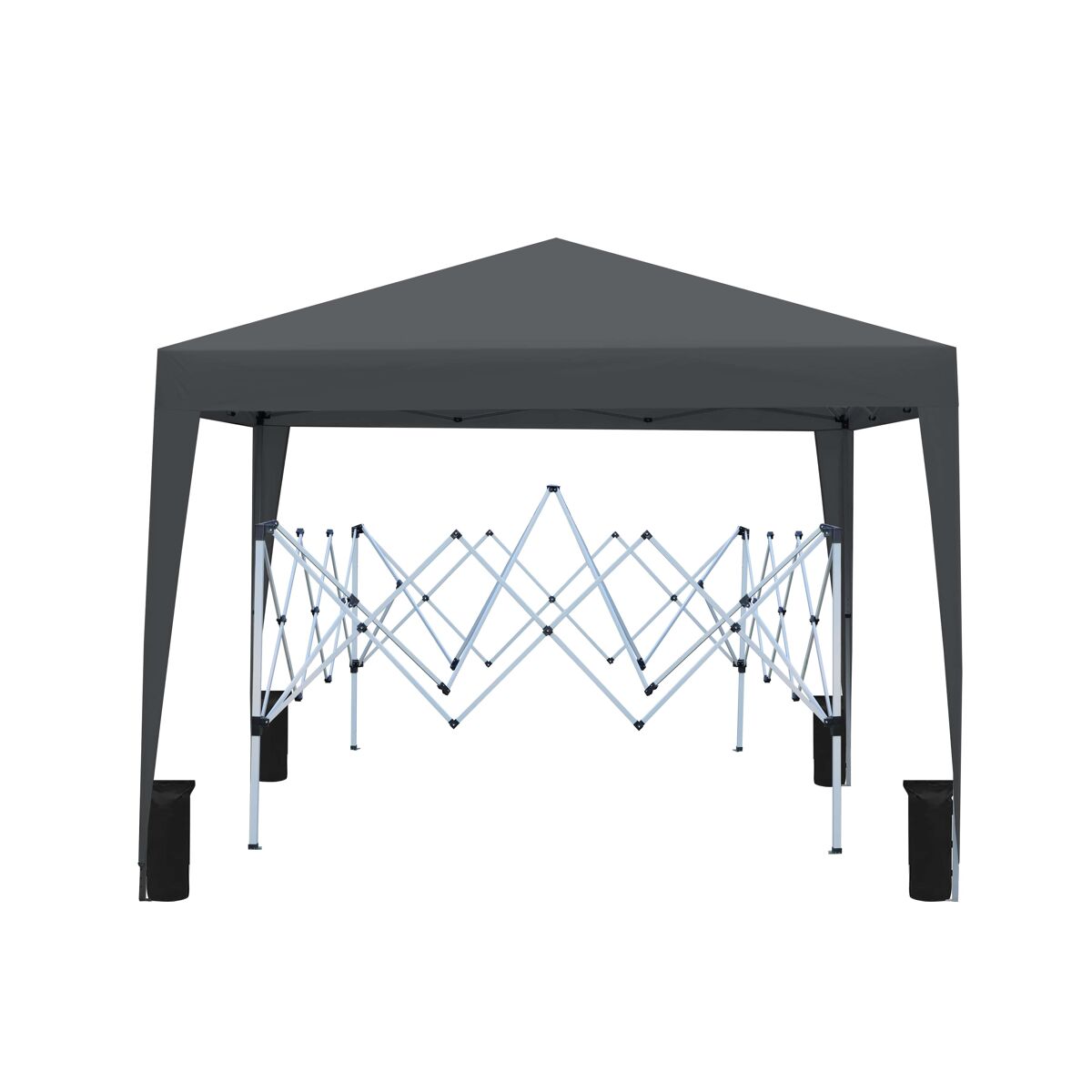 Pabellón plegable 3 x 3 m - impermeable, estable, resistente al invierno, con 4 paredes laterales y protección uv 50+ - negro