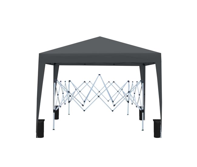 Pabellón plegable 3 x 3 m - impermeable, estable, resistente al invierno, con 4 paredes laterales y protección uv 50+ - negro