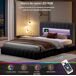 Cama, cama hidráulica, USB, iluminación LED, cama doble 220x153 Cama, cama hidráulica, USB, iluminación LED, cama doble 220x153 Gris