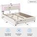 Cama, USB, LED, cama doble, cama funcional, cama con almacenaje 203x165 Cama, USB, LED, cama doble, cama funcional, cama con almacenaje 203x165 Beige