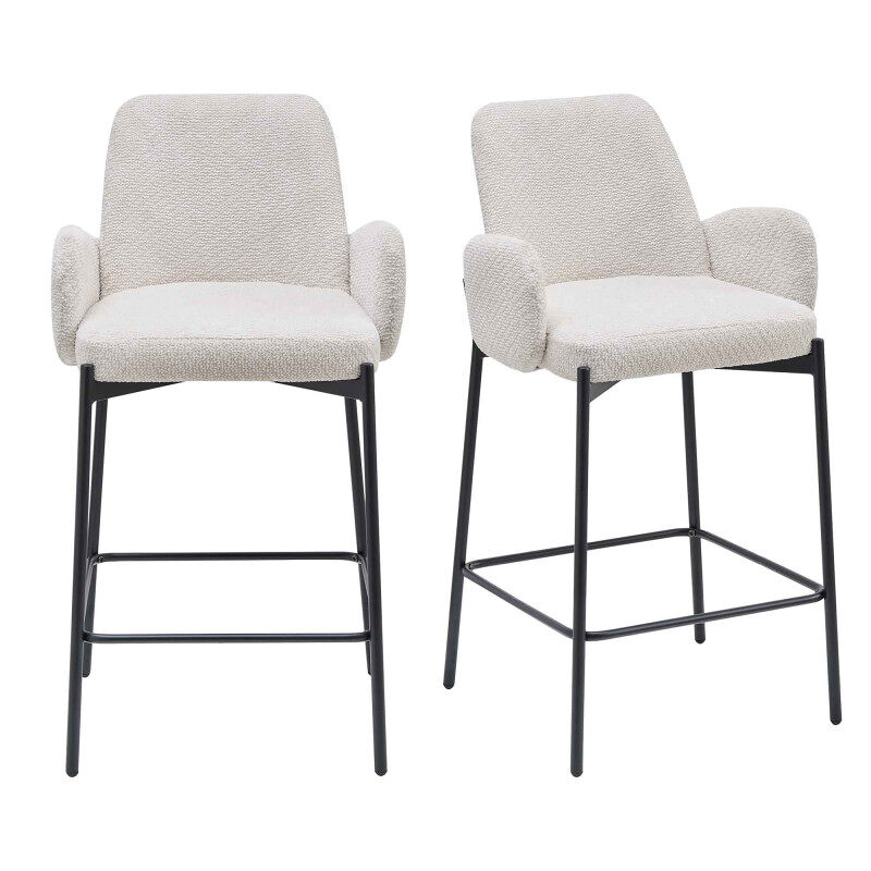 ALEX-Taburete de bar de tela Ikon Beige