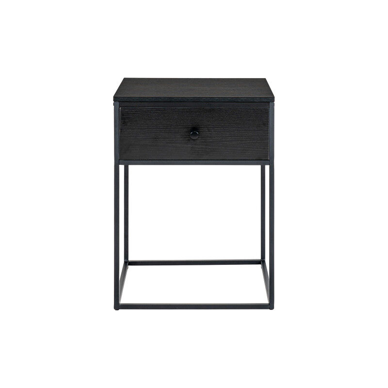 Mesa auxiliar con 1 cajón negra 40x55 cm
