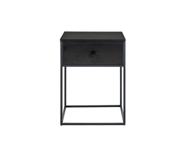 Mesa auxiliar con 1 cajón negra 40x55 cm