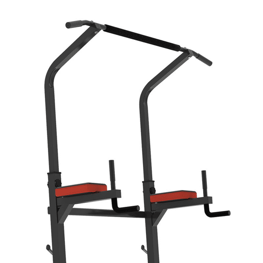 HOMCOM Estação de Musculação Dobrável com Barra de Elevações, Altura Ajustável e Banco Reclinável, até 150 kg, Preto e Vermelho HOMCOM Estação de Musculação Dobrável com Barra de Elevações, Altura Ajustável e Banco Reclinável, até 150 kg, Preto e Vermelho