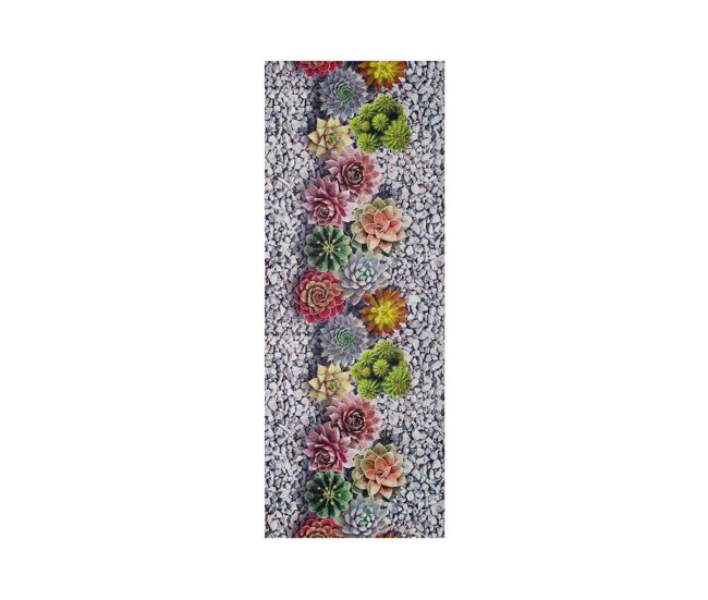 Alfombra de cocina motivos florales gris sprinty, 52x200 cm - atticgo