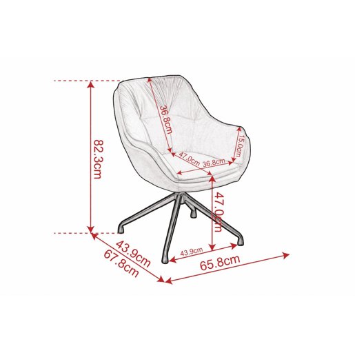 Cadeira de escritório e de maquilhagem em couro sintético com braços de tamanho padrão - assento baixo ergonómico, ideal para a sala de estar e o quarto - bege