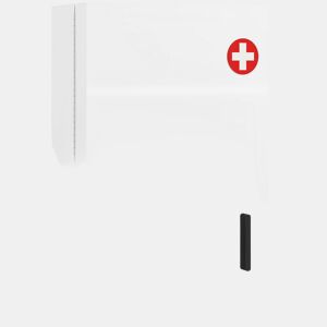 HOMCOM Armário de Medicamentos de Parede com 6 Zonas de Arrumação, Fechadura e 2 Chaves, em Aço, 40x18x60 cm, Branco