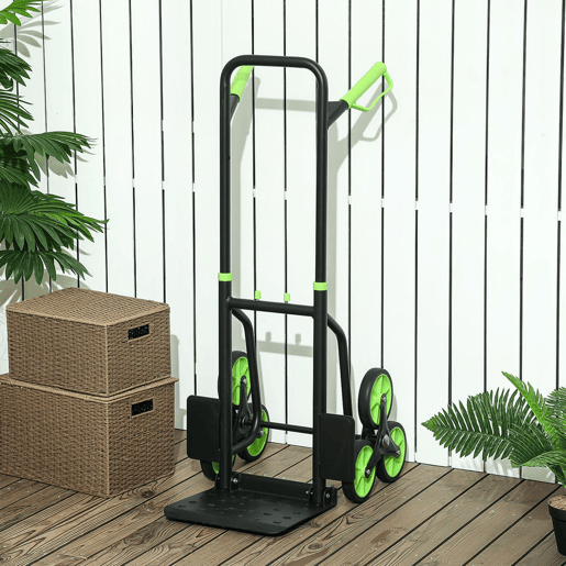 DURHAND Carrinho de Carga Dobrável para Escadas, 6 Rodas, 120 kg, Portátil, Verde DURHAND Carrinho de Carga Dobrável para Escadas, 6 Rodas, 120 kg, Portátil, Verde