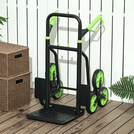 DURHAND Carrinho de Carga Dobrável para Escadas, 6 Rodas, 120 kg, Portátil, Verde DURHAND Carrinho de Carga Dobrável para Escadas, 6 Rodas, 120 kg, Portátil, Verde