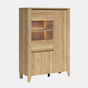 Armário de louça 3 portas LED incluído Samara Madeira