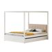 Cama de matrimonio de madera maciza 142x204 Cama de matrimonio de madera maciza 142x204 Blanco