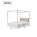 Cama de matrimonio de madera maciza 142x204 Cama de matrimonio de madera maciza 142x204 Blanco