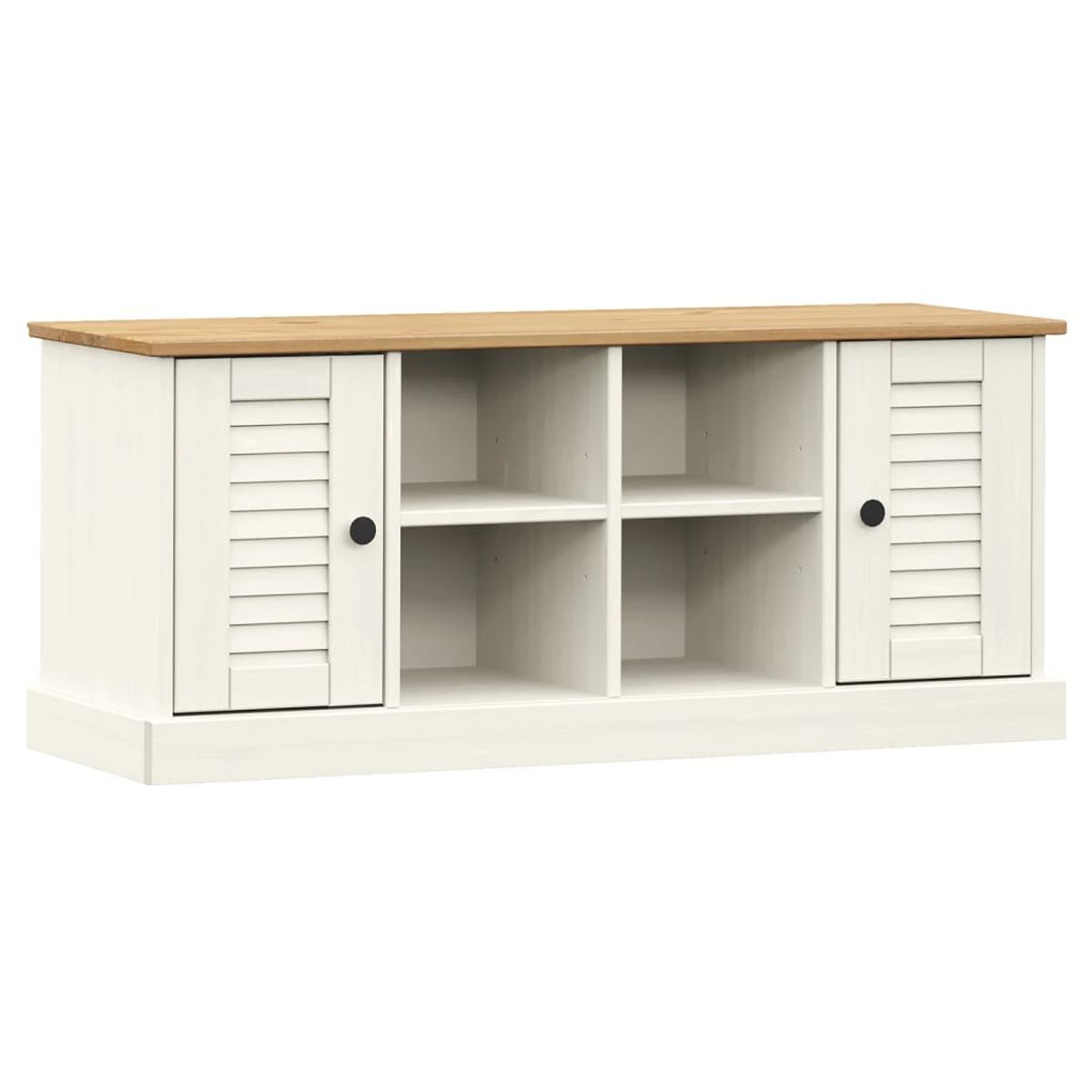 Banco zapatero vigo 4 huecos + 2 puertas blanco 45x106x35 cm