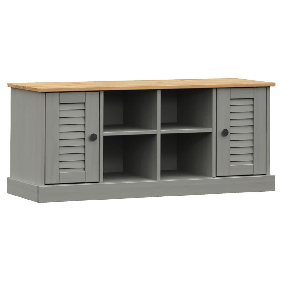 Banco zapatero vigo 4 huecos + 2 puertas gris 45x106x35 cm