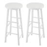 Bancos de bar 30x30x71 cm - Conjunto de 2, com apoio para os pés ao estilo bistrô para cozinha - Branco