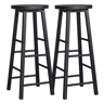 Conjunto de 2 bancos de bar 30x30x71 cm - estilo bistrô com apoio para os pés - preto