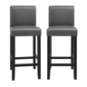 Bancos de bar 41 x 37,5 x 110 cm - Conjunto de 2 bancos altos com encosto e assento almofadado - Preto e cinzento