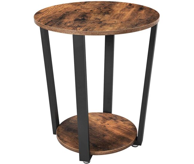 Mesa de café ø50 cm, marrón/negro, mesas de centro, en tablero para muebles
