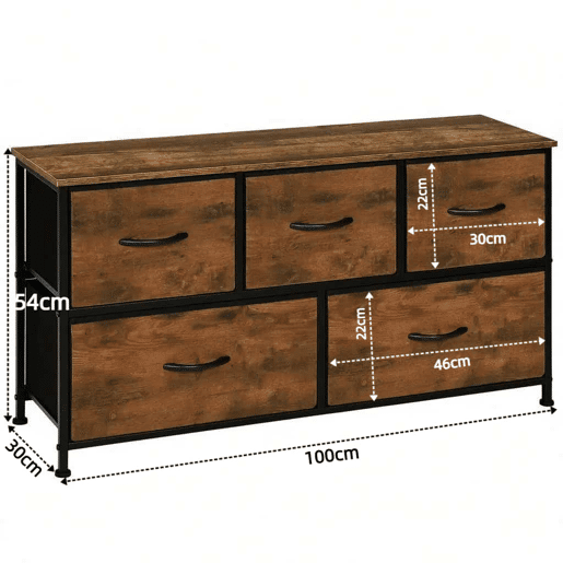 Armário de arrumação 100 x 30 x 54 cm - Estilo rústico com gavetas para a entrada - Castanho Armário de arrumação 100 x 30 x 54 cm - Estilo rústico com gavetas para a entrada - Castanho