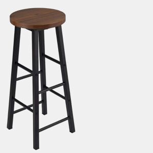 Bancos de bar 30x30x71 cm - Conjunto de 2, estilo bistrô com apoio para os pés para cozinha - Castanho