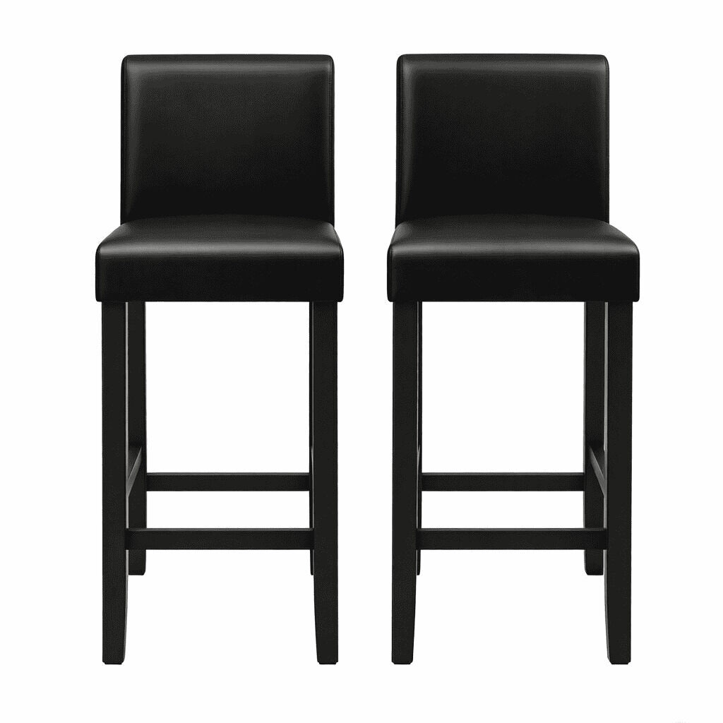 Taburetes de bar 37,5x41x110 cm - set de 2, respaldo alto, estilo elegante para cocina - negro