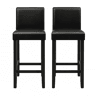 Bancos de bar 37,5 x 41 x 110 cm - Conjunto de 2, encosto alto, estilo elegante para cozinha - Preto
