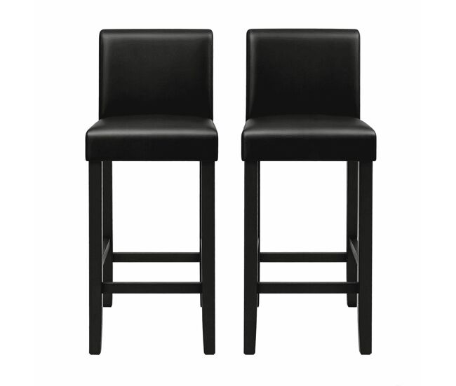 Taburetes de bar 37,5x41x110 cm - set de 2, respaldo alto, estilo elegante para cocina - negro