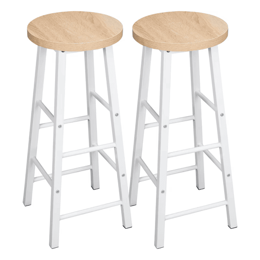 Bancos de bar 30x30x71 cm - Estilo bistrô com apoio para os pés, conjunto de 2 unidades - Carvalho claro Bancos de bar 30x30x71 cm - Estilo bistrô com apoio para os pés, conjunto de 2 unidades - Carvalho claro