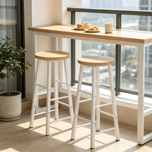 Bancos de bar 30x30x71 cm - Estilo bistrô com apoio para os pés, conjunto de 2 unidades - Carvalho claro Bancos de bar 30x30x71 cm - Estilo bistrô com apoio para os pés, conjunto de 2 unidades - Carvalho claro