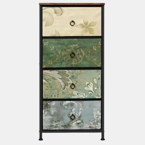 Cómoda auxiliar 30 x 45,5 x 95,5 cm - estilo vintage com espaço de arrumação - multicolorida