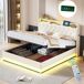 Cama de matrimonio de lino 166x213 Cama de matrimonio de lino 166x213 Beige