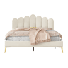 Cama de casal de veludo 140x200 cm,bege
