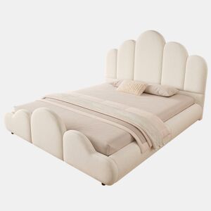 cama juvenil,cama de casal de veludo 140x200 cm,bege